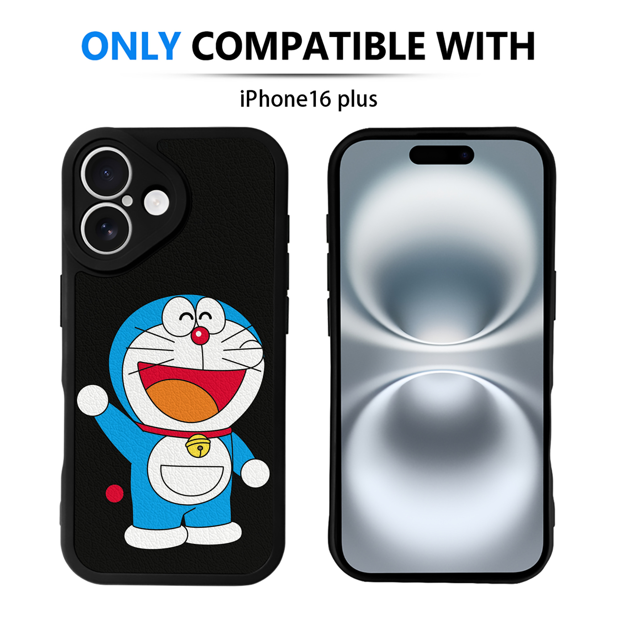 （画像用） ドラえもん Doraemon 【iPhone 16シリーズ対応】シリコンスマホケース（レザー調） 材質：シリコン